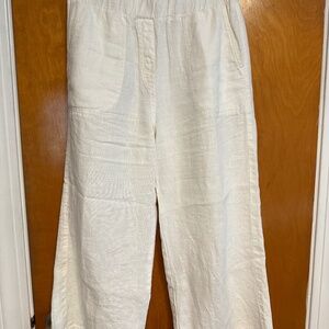 Cut Loose cropped white linen pants, size Small